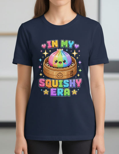 In My Squishy Era Retro Kawaii Dumpling T-Shirt - product mockup - Navy