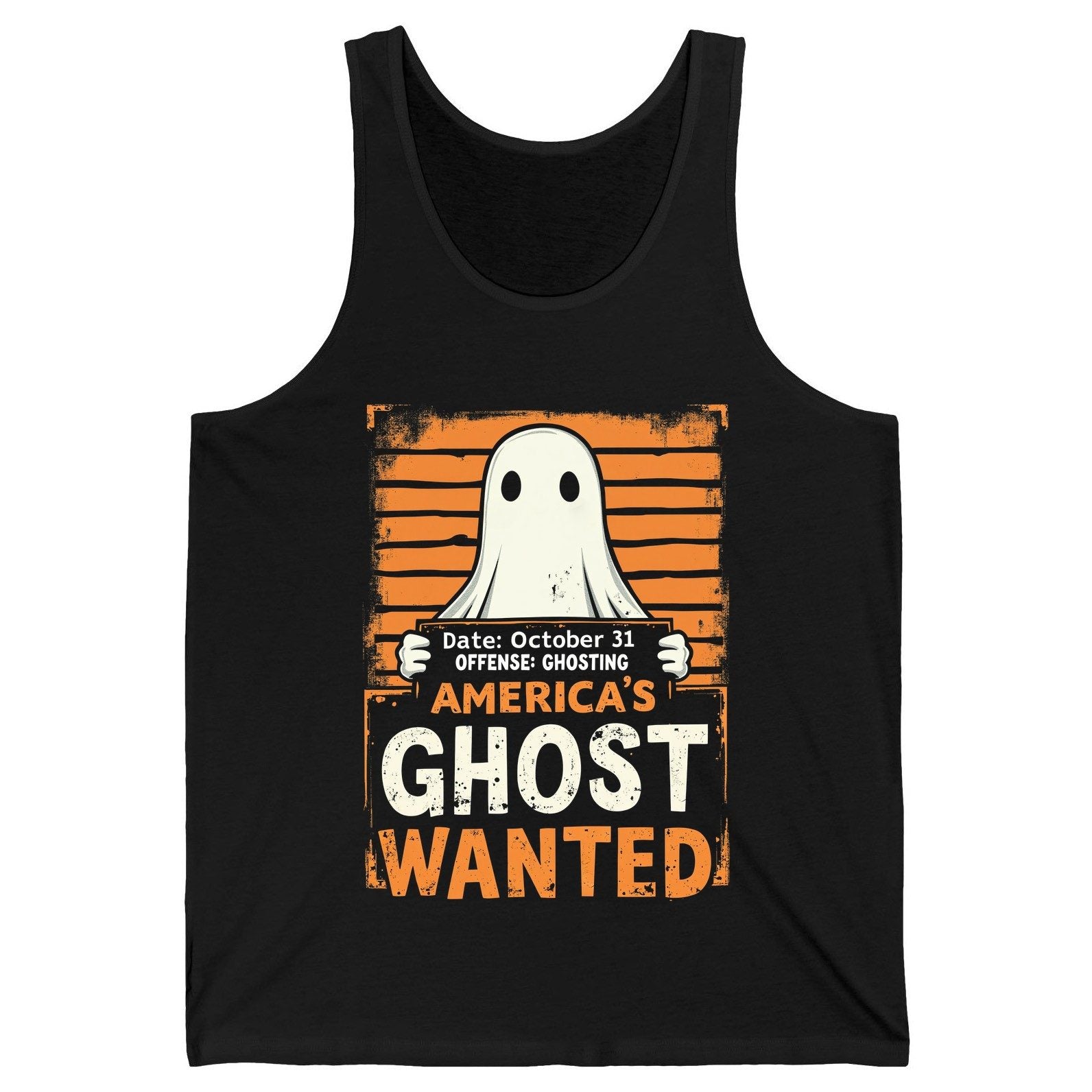 Date October 31 Offense Ghosting America's Ghost Wanted ghost Tank Top Black product mockup