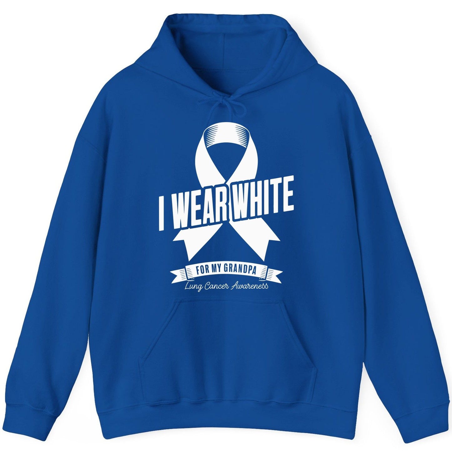 I Wear White for My Grandpa lung cancer awareness Hoodie Royal product mockup