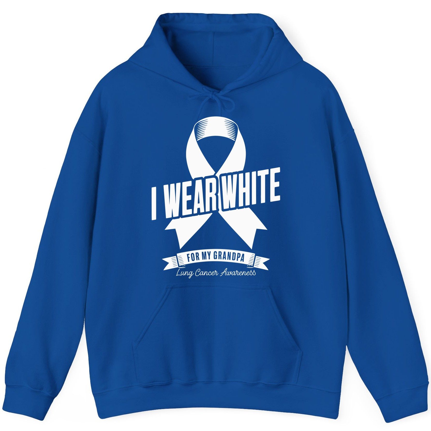 I Wear White for My Grandpa lung cancer awareness Hoodie Royal product mockup