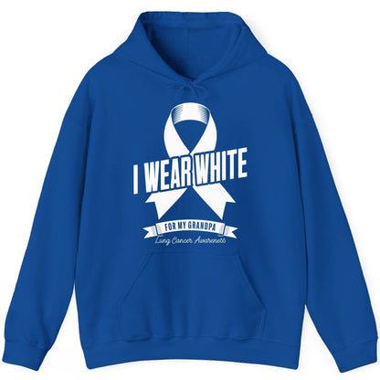 I Wear White for My Grandpa lung cancer awareness Hoodie Royal product mockup