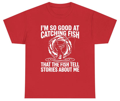 I'm So Good at Catching Fish That the Fish Tell Stories About Me fishing Youth T-Shirt Red product mockup