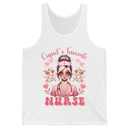 Cupid's Favorite Nurse nurse Tank Top White product mockup