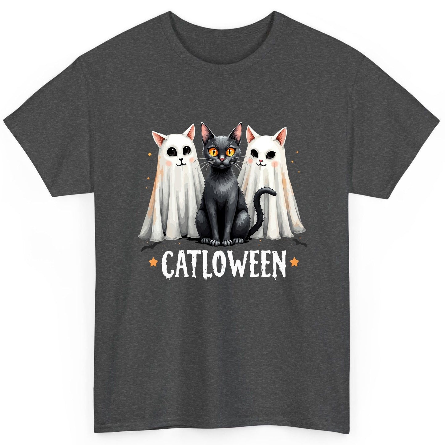 Catloween Halloween cats T-Shirt Dark Heather product mockup