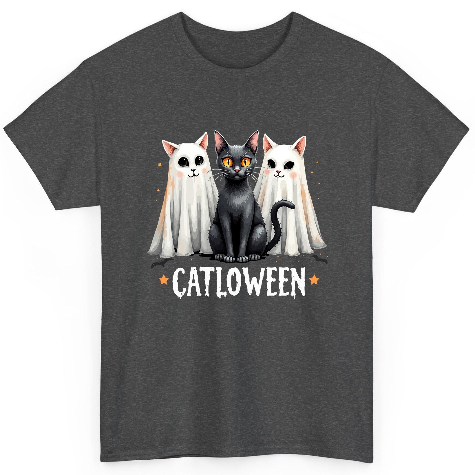 Catloween Halloween cats T-Shirt Dark Heather product mockup