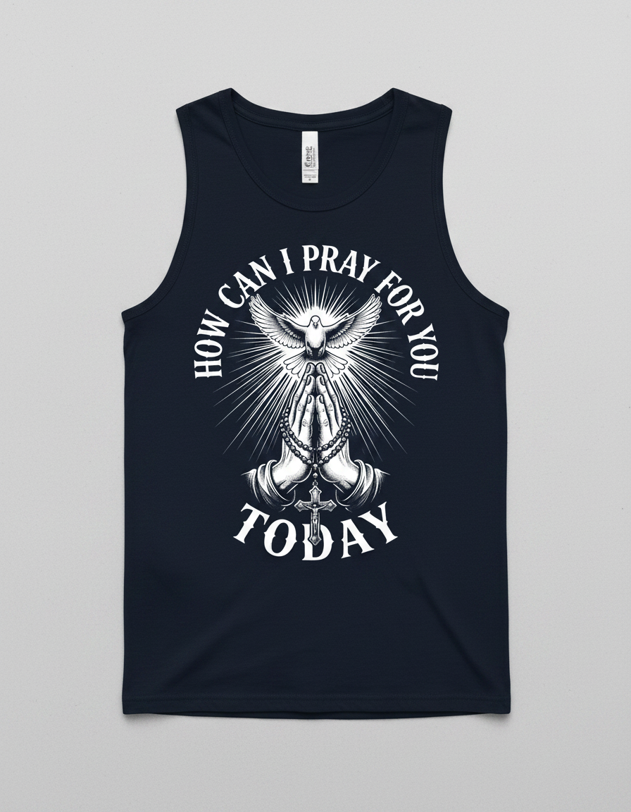 How Can I Pray For You Today Christian Faith Design Tank Top - Navy