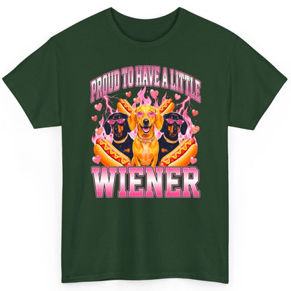 Proud to Have a Little Wiener dachshund T-Shirt Forest Green product mockup