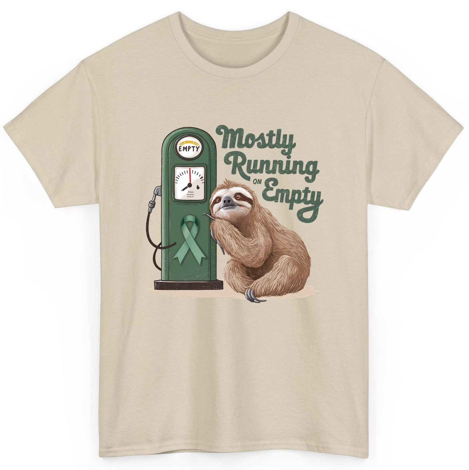Mostly Running on Empty sloth T-Shirt Sand product mockup
