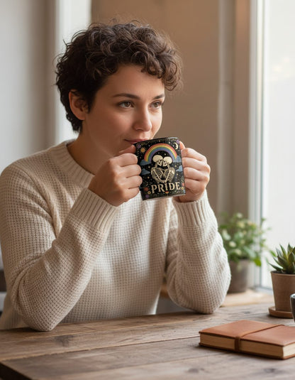 Pride Vintage Lgbtq Black Mug - lifestyle model mockup - Black