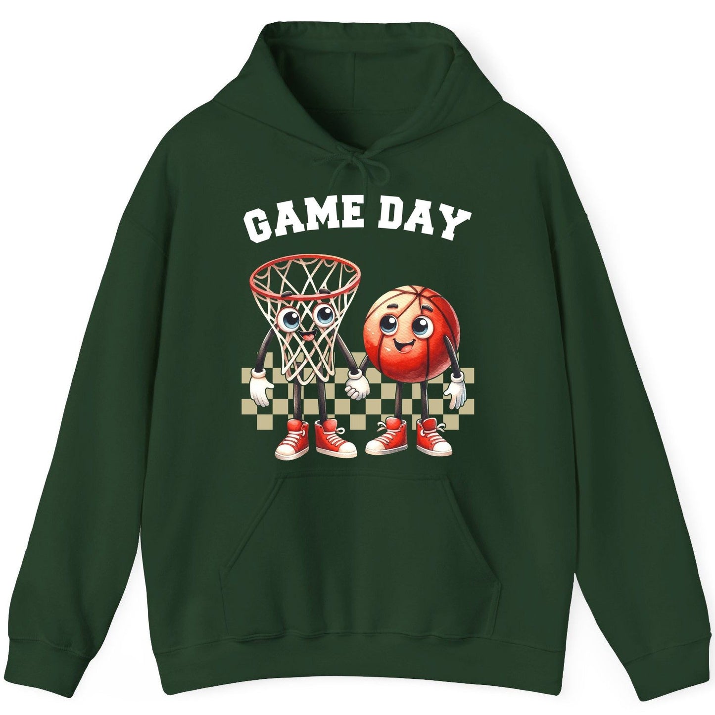 Game Day basketball Hoodie Forest Green product mockup