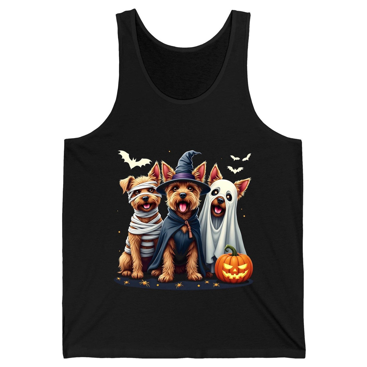 Cute Dogs Halloween Costumes dogs in Halloween costumes Tank Top Black product mockup