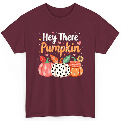 Hey There Pumpkin fall pumpkins T-Shirt Maroon product mockup