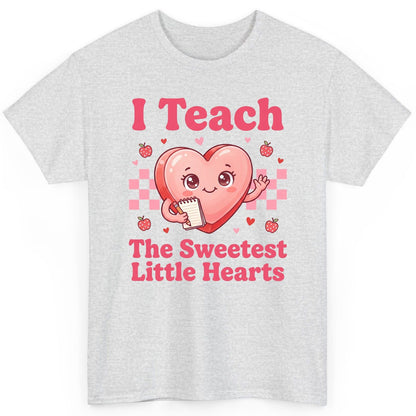 I Teach the Sweetest Little Hearts teacher T-Shirt Ash product mockup