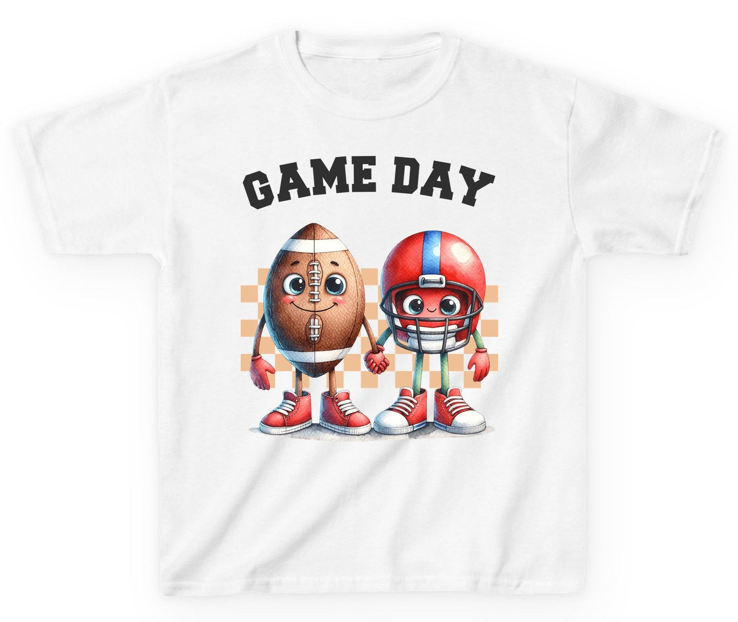 Game Day american football Youth T-Shirt White product mockup