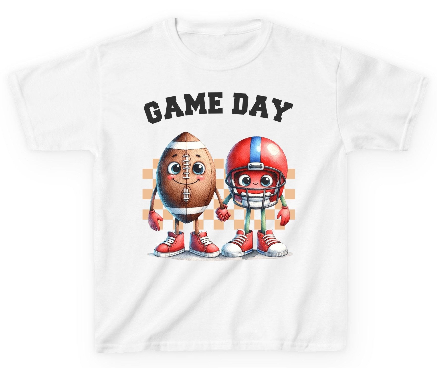 Game Day american football Youth T-Shirt White product mockup