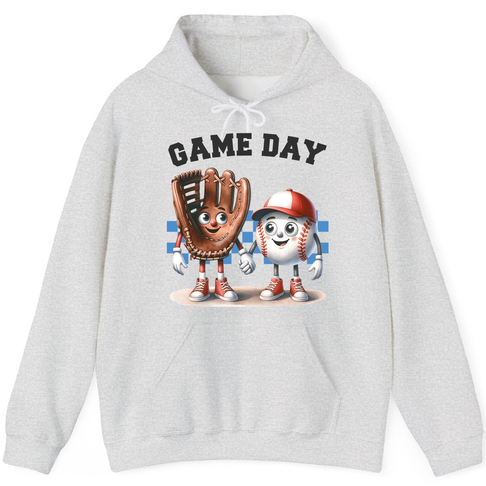 Game Day baseball Hoodie Ash product mockup
