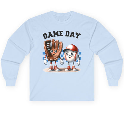 Game Day baseball Long Sleeve Tee Light Blue product mockup