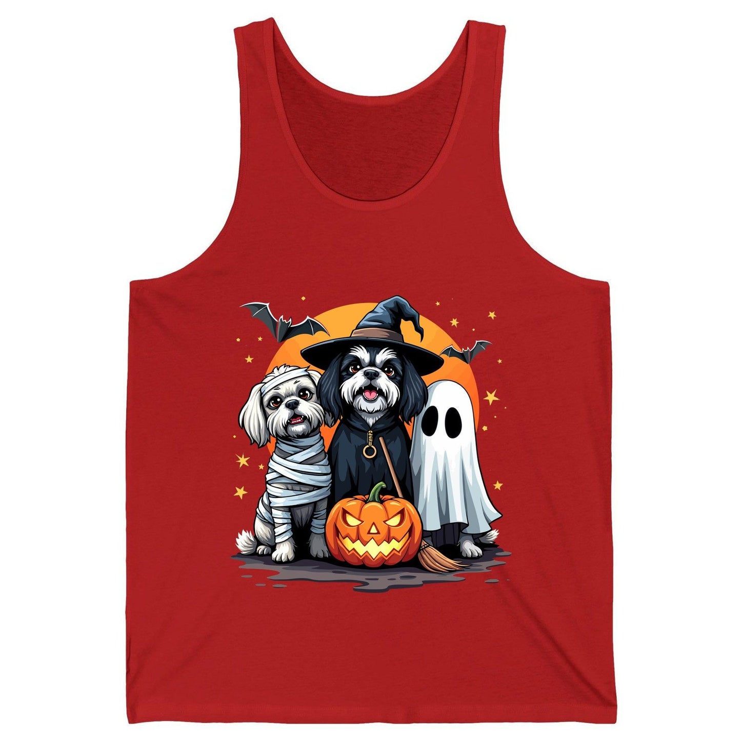 Halloween Dogs Costumes Halloween dogs Tank Top Red product mockup