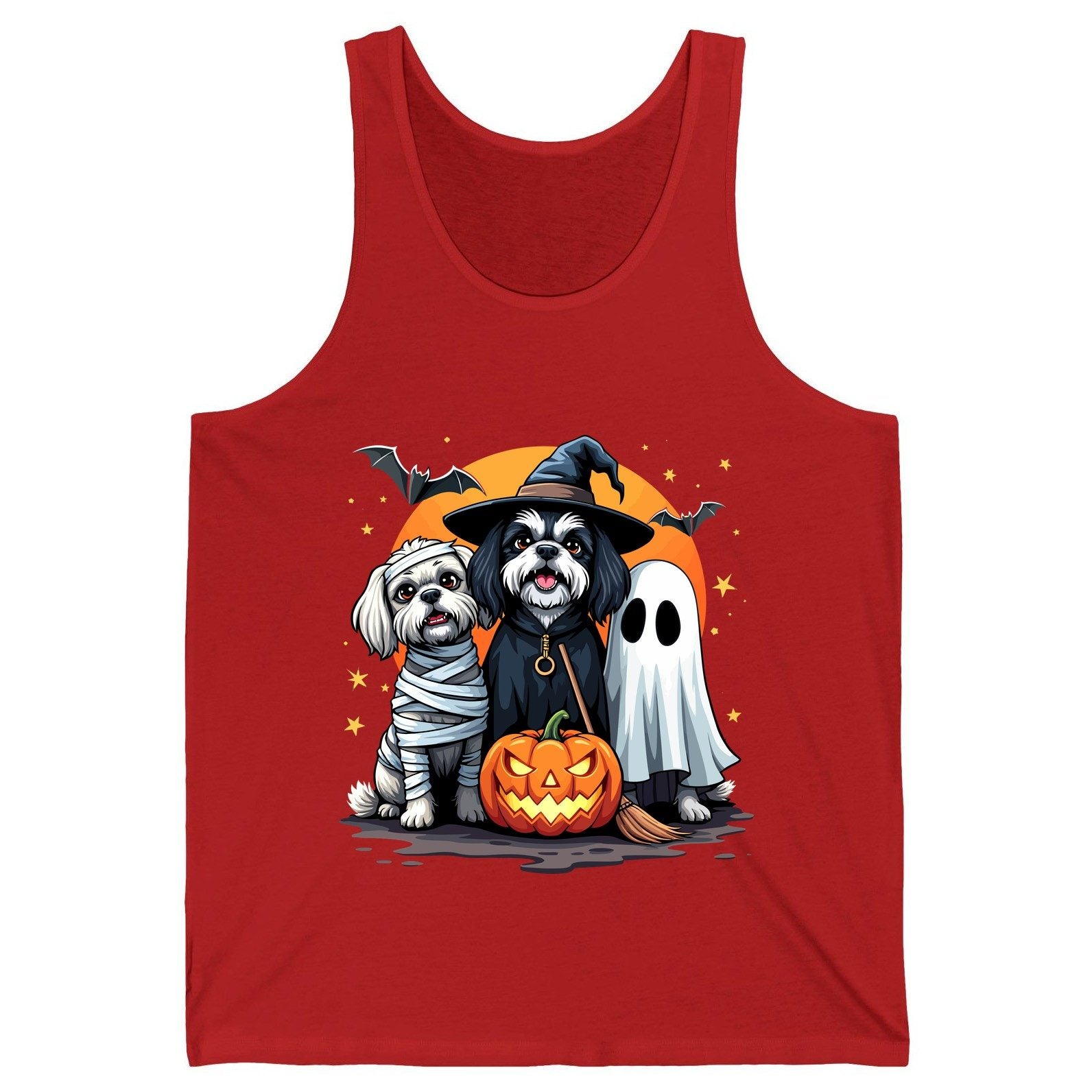 Halloween Dogs Costumes Halloween dogs Tank Top Red product mockup