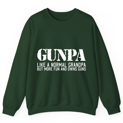 Gunpa Like a Normal Grandpa but More Fun and Owns Guns funny gun owner grandpa Sweatshirt Forest Green product mockup
