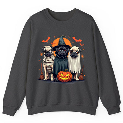 Halloween Pugs Costumes pugs Sweatshirt Dark Heather product mockup