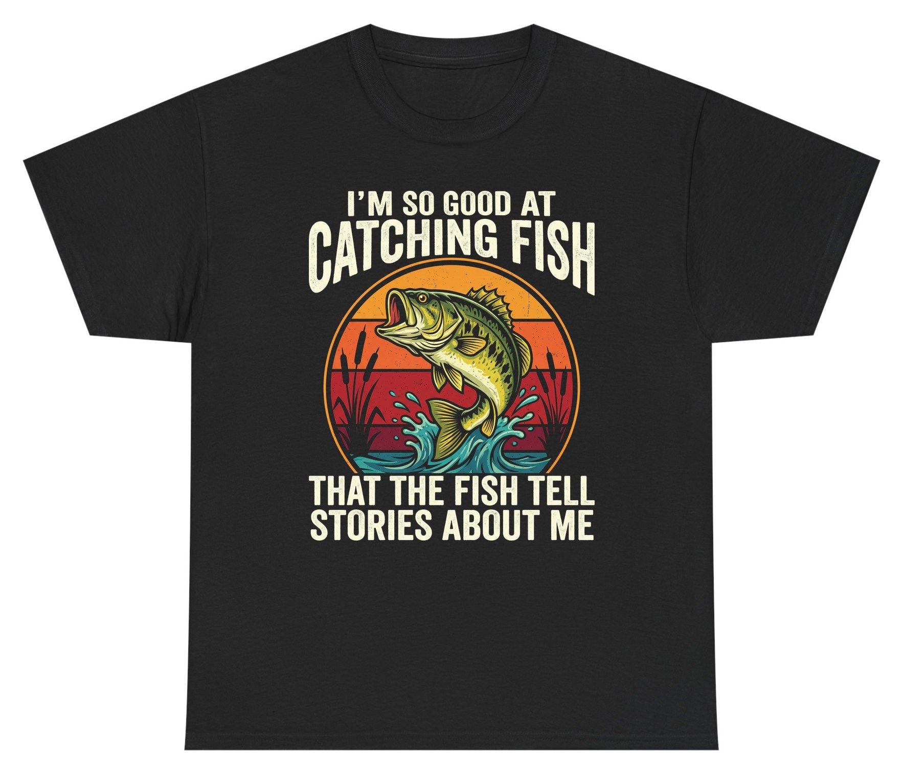 I'm So Good at Catching Fish That the Fish Tell Stories About Me fishing Youth T-Shirt Black product mockup