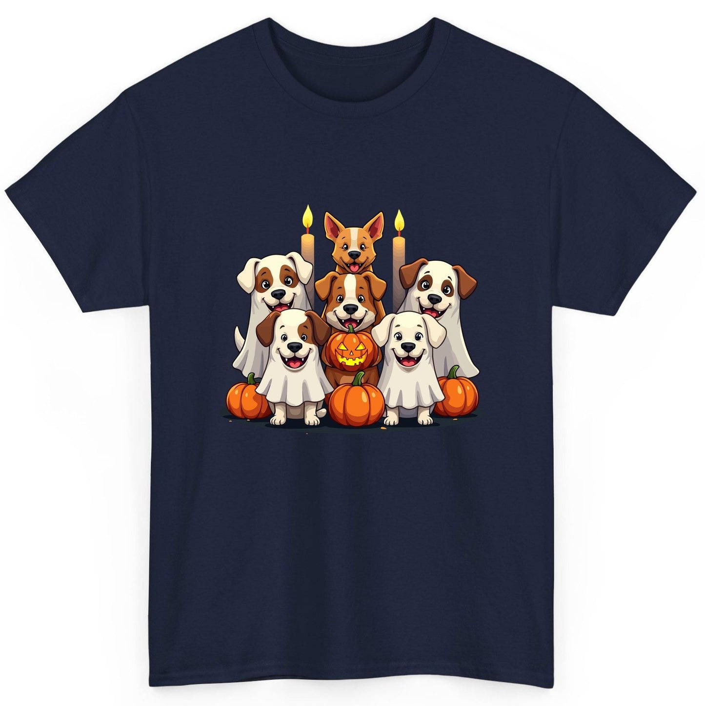 Cute Ghost Dogs Halloween Halloween dogs T-Shirt Navy product mockup