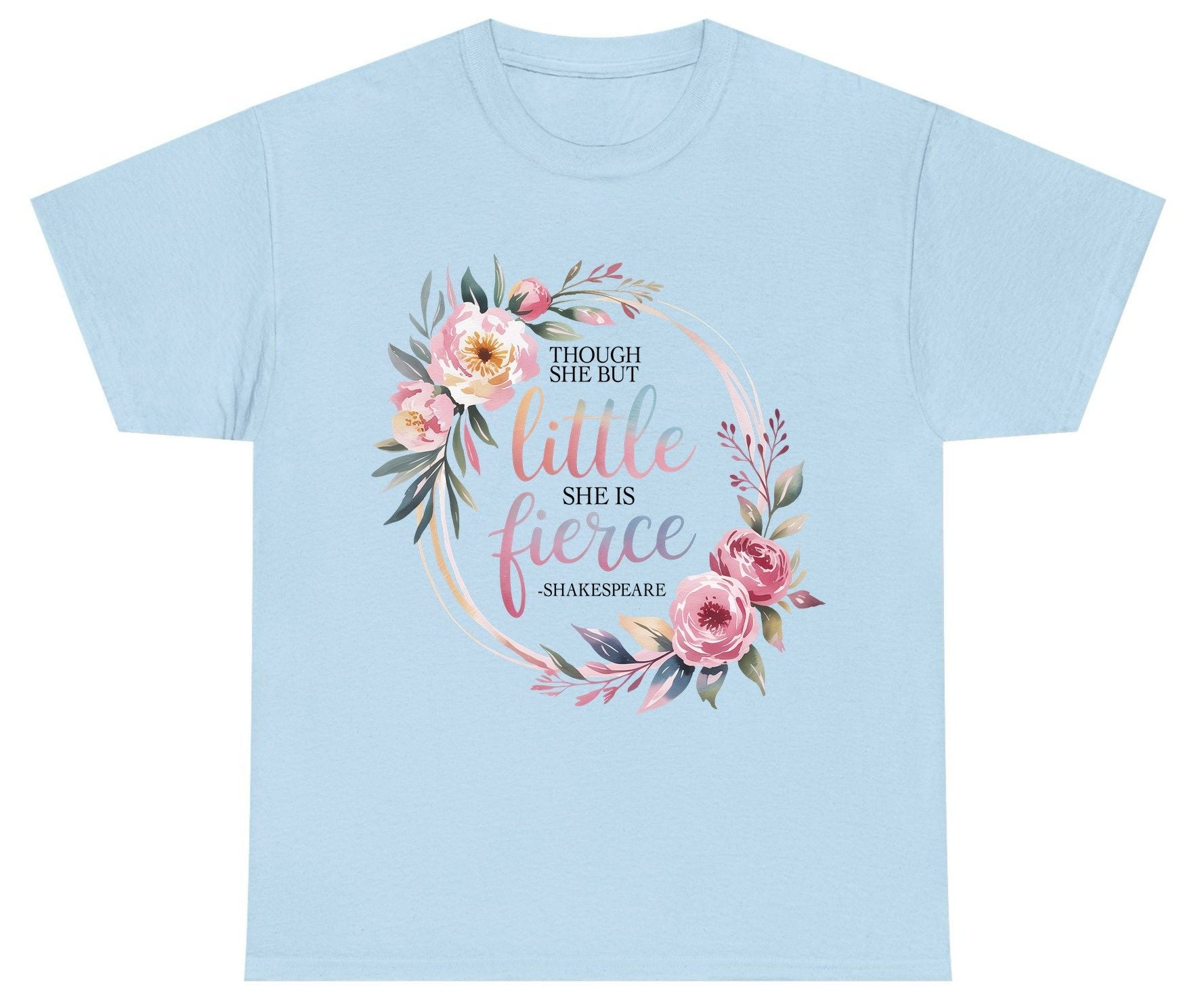 Little Fierce feminine empowerment Youth T-Shirt Light Blue product mockup
