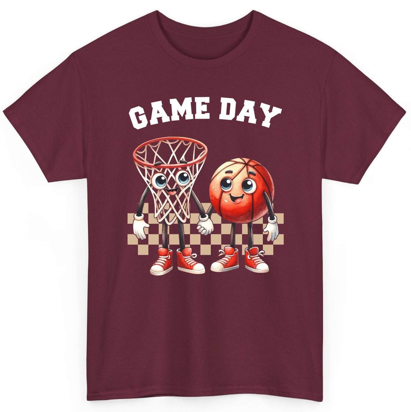 Game Day basketball T-Shirt Maroon product mockup