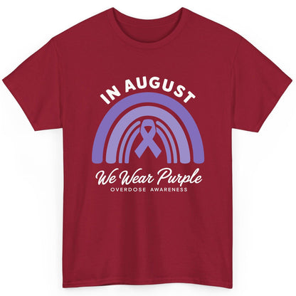 In August We Wear Purple Overdose Awareness overdose awareness T-Shirt Cardinal Red product mockup