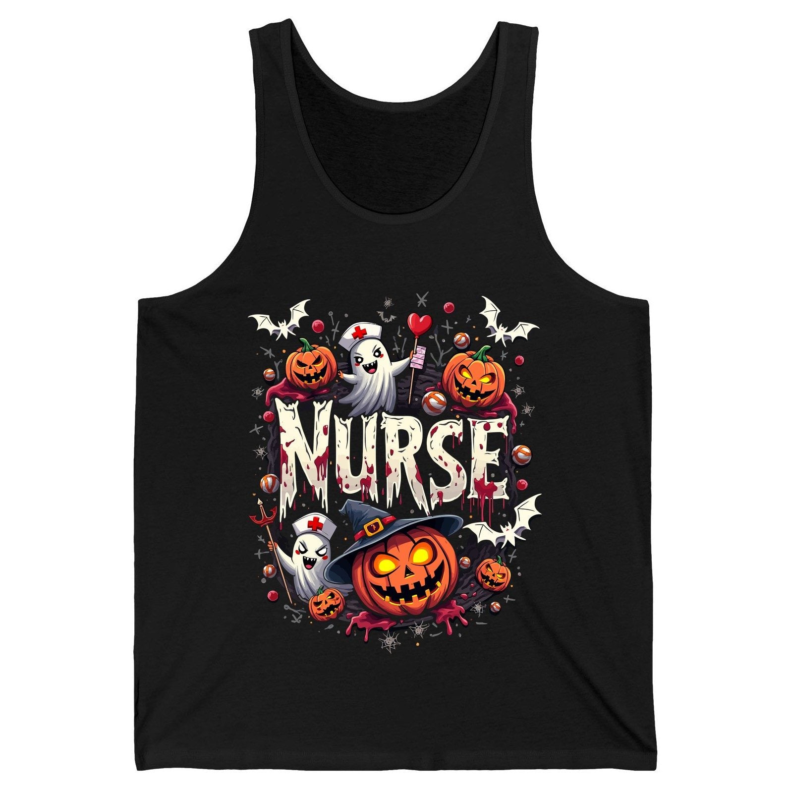 Nurse Halloween nurse Tank Top Black product mockup