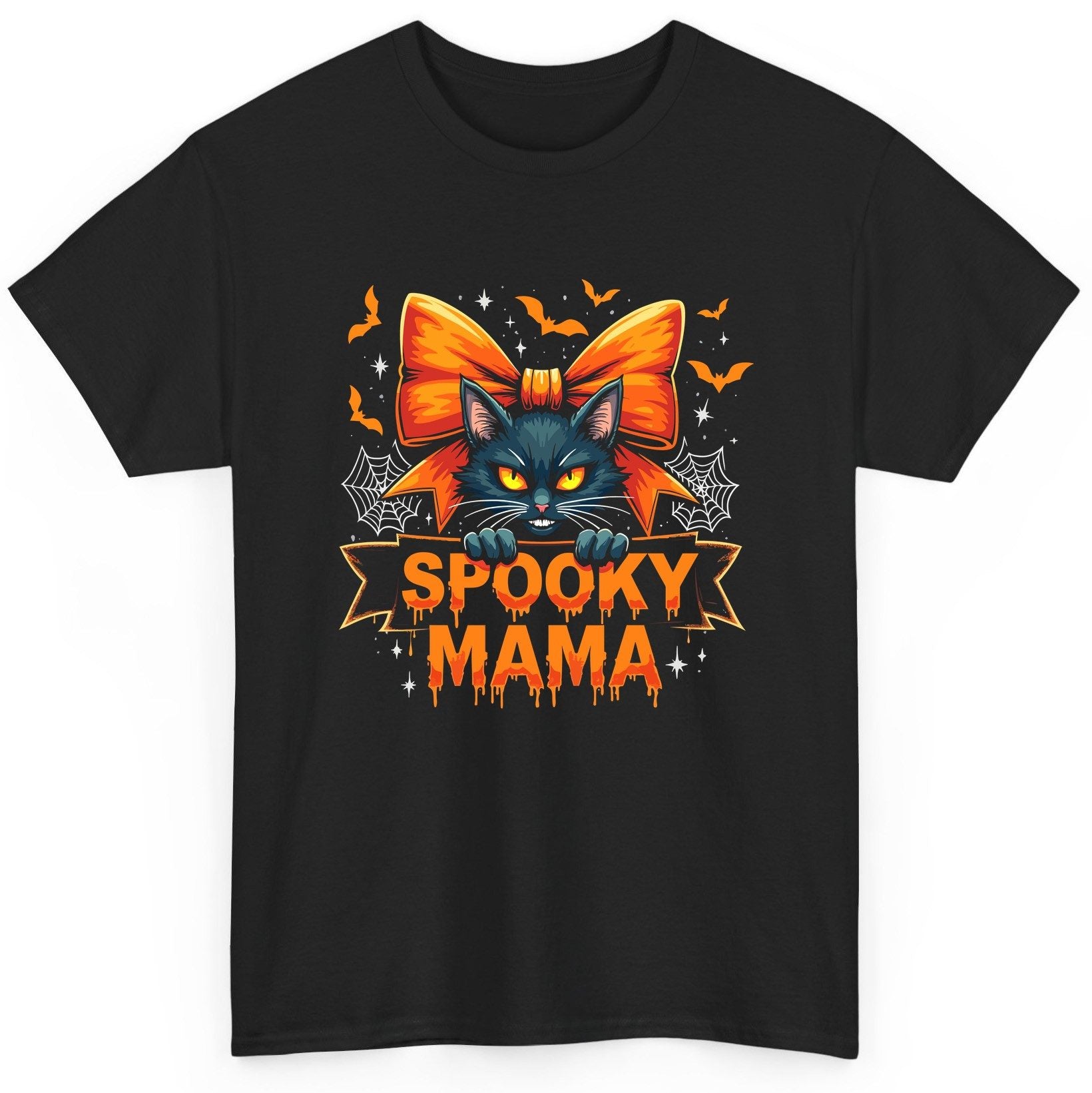 Spooky Mama black cat T-Shirt Black product mockup