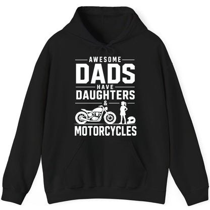 Awesome Dads Have Daughters & Motorcycles motorcycle dad Hoodie Black product mockup
