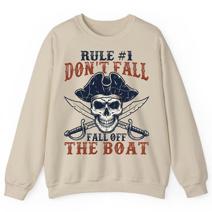 Rule 1 Don't Fall Off the Boat pirate Sweatshirt Sand product mockup