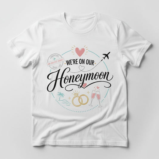 Our Greatest Journey Honeymoon Newlyweds T-Shirt - product mockup - White