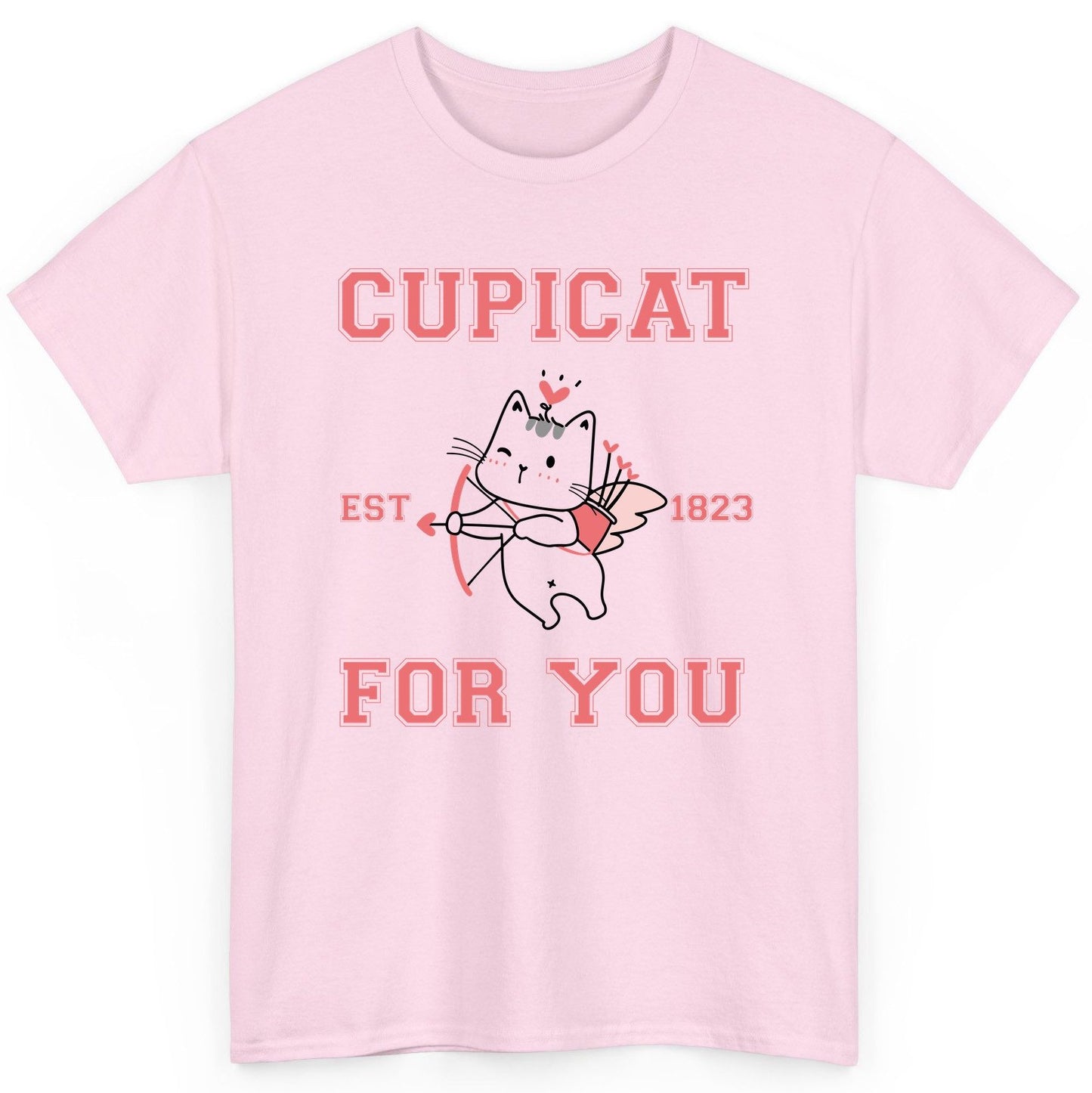 Cupicat Est 1823 for You cupid cat T-Shirt Light Pink product mockup
