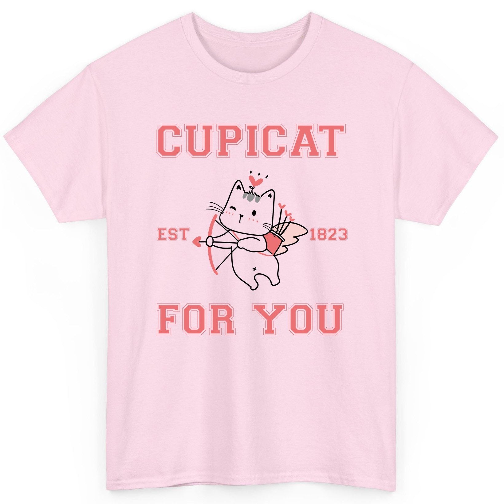 Cupicat Est 1823 for You cupid cat T-Shirt Light Pink product mockup