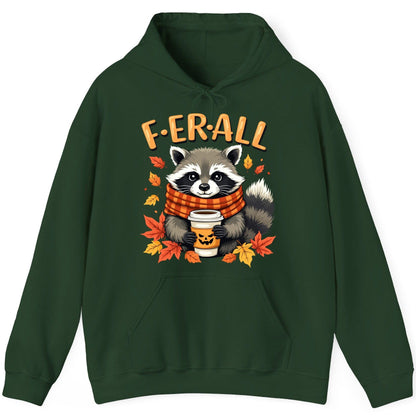 F ER All raccoon Hoodie Forest Green product mockup