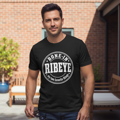 Bone-In Ribeye My Two Favorite Things T-Shirt - Black