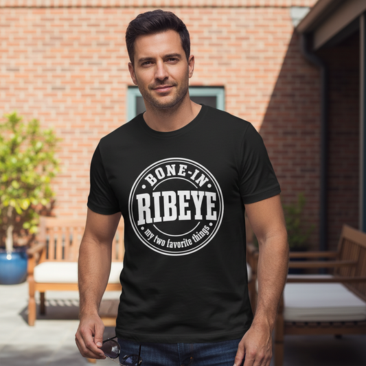 Bone-In Ribeye My Two Favorite Things T-Shirt - Black