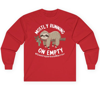 Mostly Running on Empty Gastroparesiswarrior gastroparesis awareness Long Sleeve Tee Red product mockup