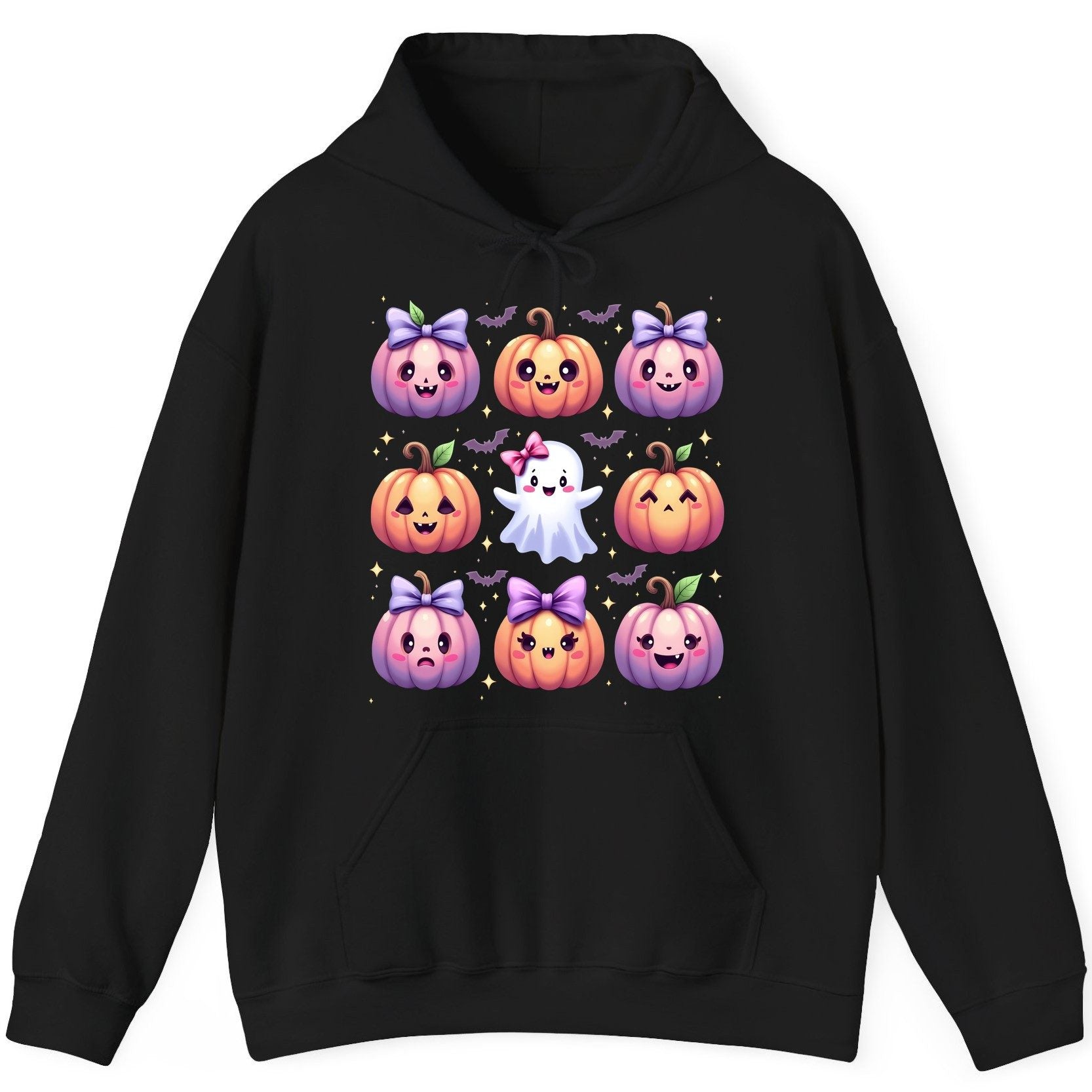 Kawaii Halloween Pumpkins kawaii Halloween Hoodie Black product mockup