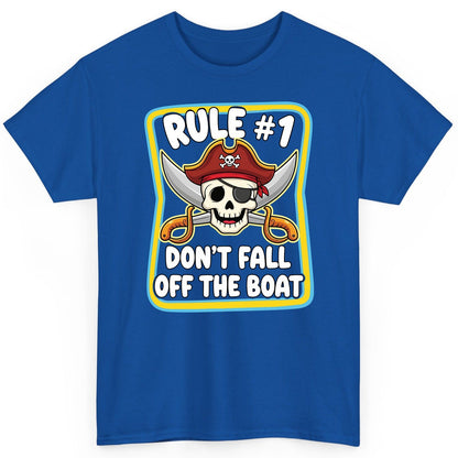 Rule 1 Don't Fall Off the Boat pirate T-Shirt Royal product mockup