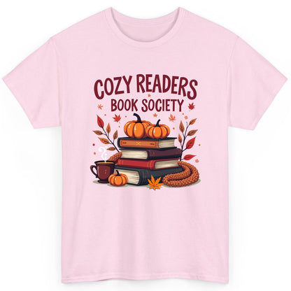 Cozy Readers Book Society reading T-Shirt Light Pink product mockup