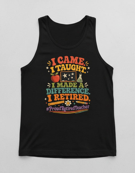 I Retired Proudretiredteacher Tank Top - product mockup - Black