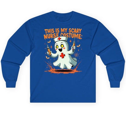 This Is My Scary Nurse Costume ghost nurse Long Sleeve Tee Royal product mockup