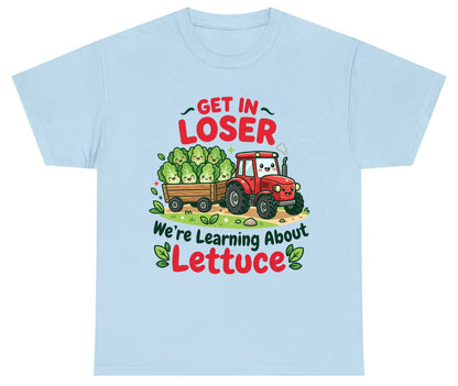 GET IN LOSER We're Learning About Lettuce Funny Farming Youth T-Shirt - product mockup - Light Blue