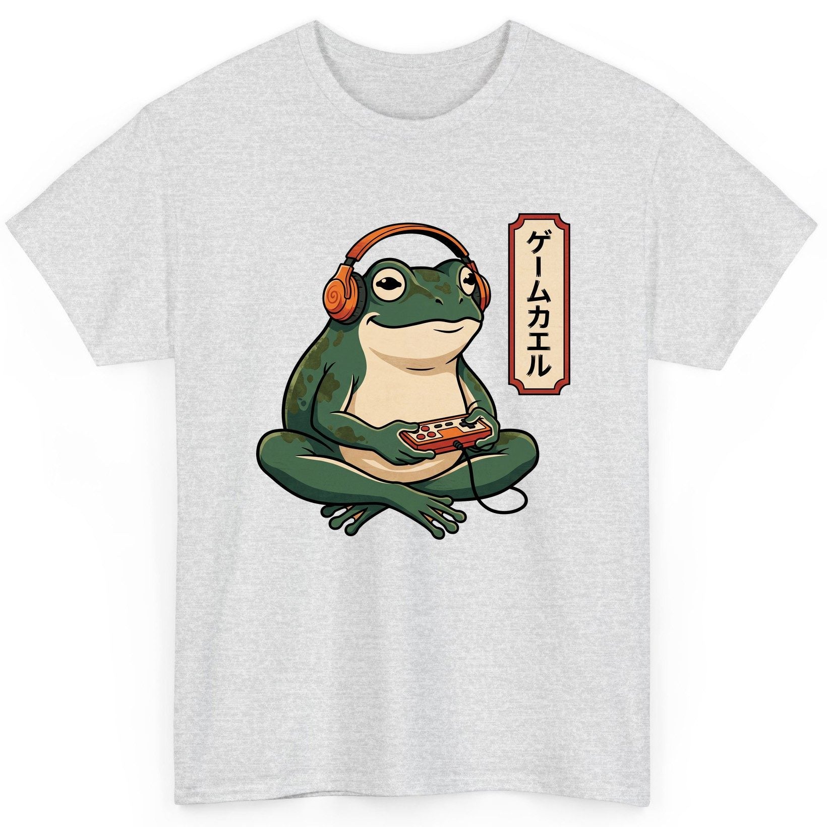 ゲームカエル gamer frog T-Shirt Ash product mockup