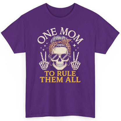 ONE MOM TO RULE THEM ALL Funny Sassy Skull T-Shirt - product mockup - Purple