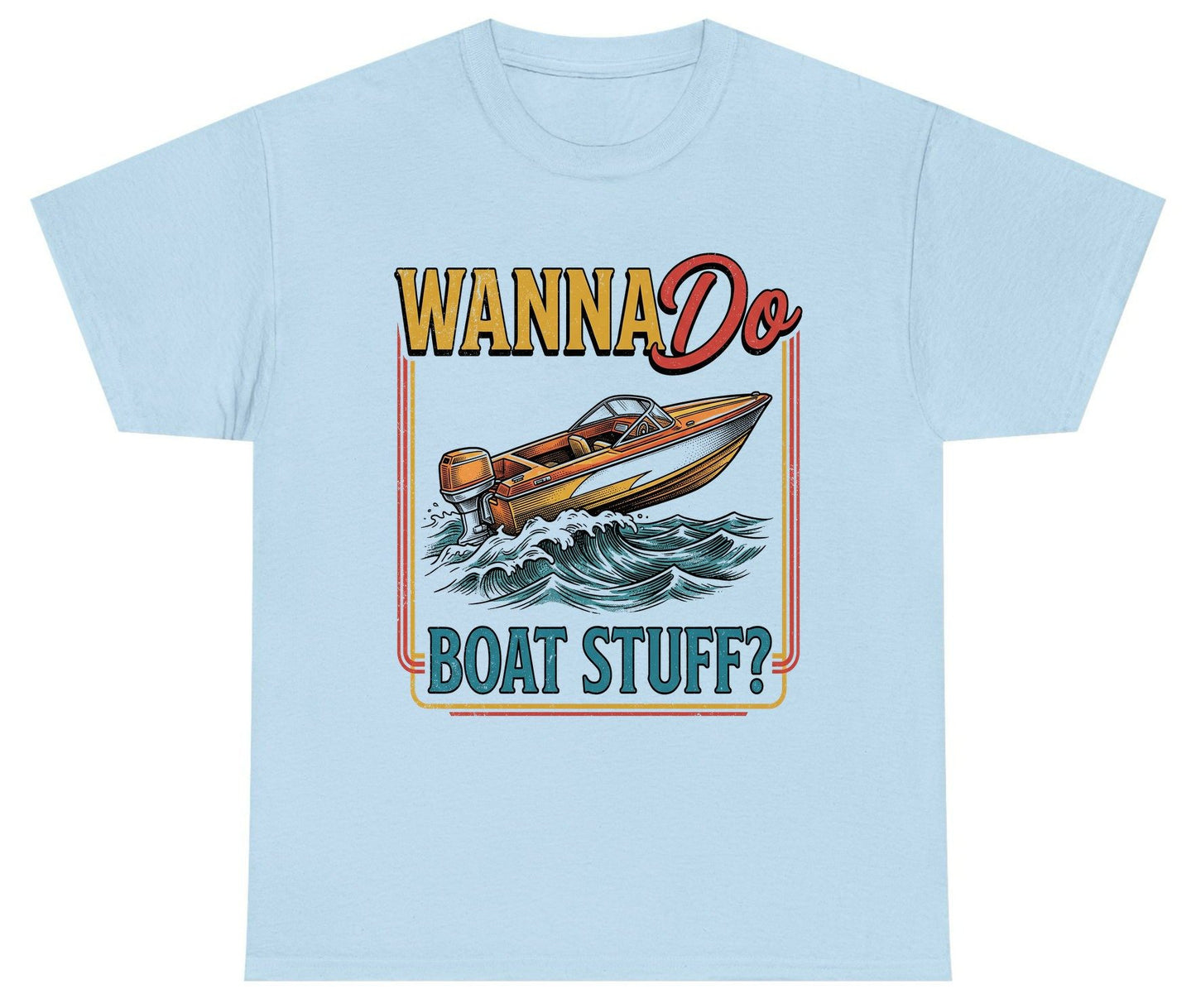 Wanna Do Boat Stuff Retro Boating Youth T-Shirt - product mockup - Light Blue